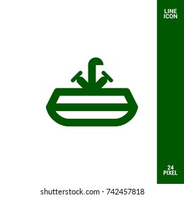 Washbasin minimal vector icon. Sink with water tap flat line icon for websites and mobile minimalistic flat design.