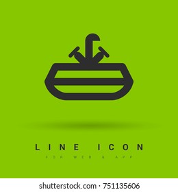 Washbasin minimal vector icon. Sink with water tap flat line icon for websites and mobile minimalistic flat design.