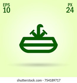 Washbasin minimal vector icon. Sink with water tap flat line icon for websites and mobile minimalistic flat design.
