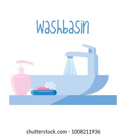Washbasin on white background