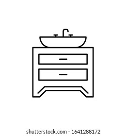 Washbasin, pedestal icon. Simple line, outline vector bathroom icons for ui and ux, website or mobile application