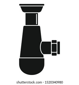 Washbasin pipe icon. Simple illustration of washbasin pipe vector icon for web design isolated on white background