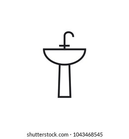 Washbasin Simple Vector Icon