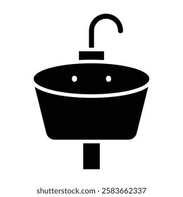 Washbasin Vector Glyph Icon Vector Design