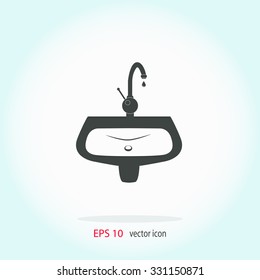 Washbasin vector icon.