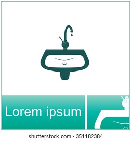 Washbasin vector icon.