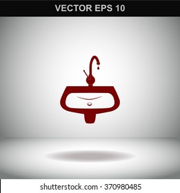 Washbasin vector icon.