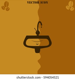 Washbasin vector  icon Coffee symbol background.