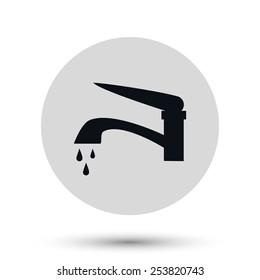 Washbasin vector icon. Faucet with a drop, web icon. vector design