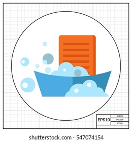 Washboard in Basin with Foam Icon