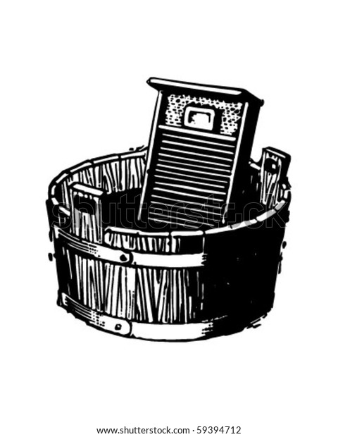 Washboard And Bucket - Retro\
Clip Art