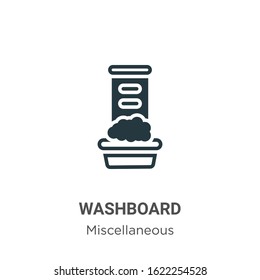 Washboard glyph icon vector on white background. Flat vector washboard icon symbol sign from modern miscellaneous collection for mobile concept and web apps design.