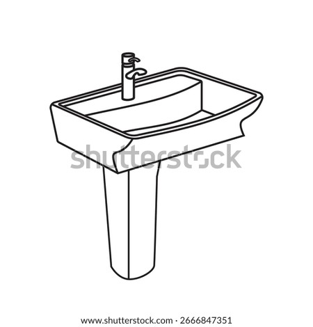 Washbowl editable stroke. Vector outline icon isolated on white background. Basin symbol illustration EPS 10.