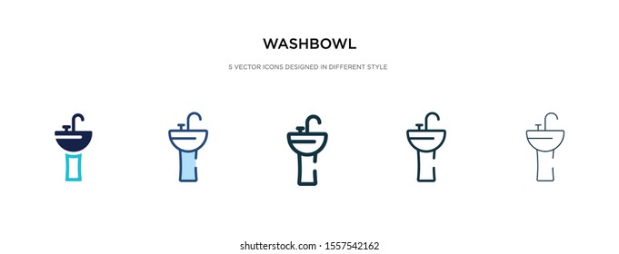 icono de washbowl en una ilustración vectorial de estilo diferente. se pueden utilizar dos iconos vectoriales de vectores de vástago de color y negro diseñados en estilo relleno, contorno, línea y trazo para web, móvil, ui