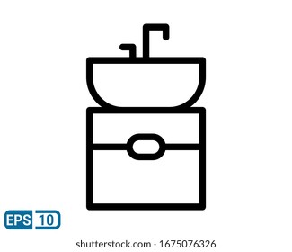 Washbowl line style icon. Washbowl symbol design from Hygiene collection. Simple element vector illustration on white background. EPS 10