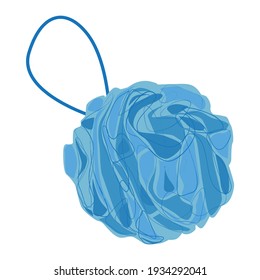 A washcloth. Blue washcloth for bathing and soaping. Vector illustration isolated on a white background for design and web.