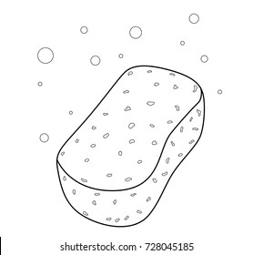 Washcloth, Sponge, Line art, Vector illustration