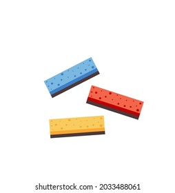 Washcloths cleaning items set. Cleaning accessories flat style. Eps 10