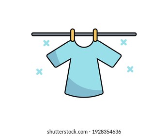 ilustración de ropa lavada Diseño plano. Ilustración vectorial EPS 10 vector. - Gráficos vectoriales