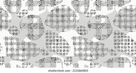 Washed coat surface tile jacquard texture digital printing pattern design.  style. Vector fabric seamless pattern. Abstract natural textured