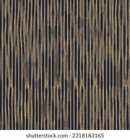 Washed gold yellow blurry wavy ikat seamless pattern. Aquarelle effect boho fashion fabric for coastal nautical stripe wallpaper background. Stripe with blurry gradient tileable