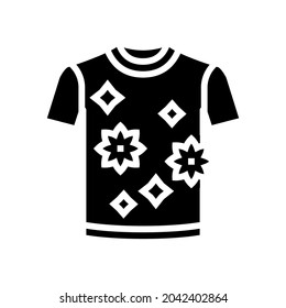 washed t-shirt glyph icon vector. washed t-shirt sign. isolated contour symbol black illustration