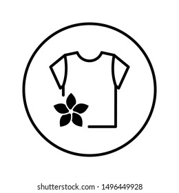 Washed T-shirt. Laundry Service. Universal icon for web and mobile application. Vector illustration on a white background. Editable Thin line.
