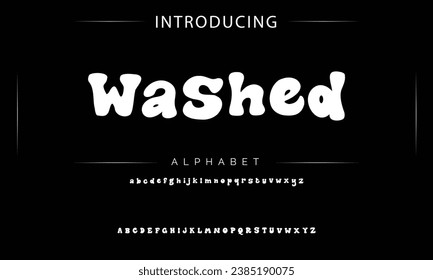 Washed Vintage decorative font. Lettering design in retro style with label. Perfect for alcohol labels, logos, shops and many other.