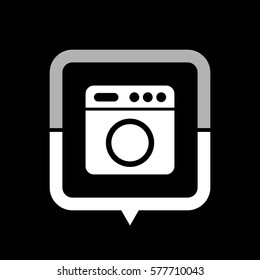 Washer  - black vector icon