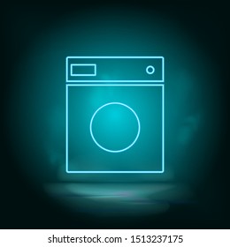 Washer blue neon vector icon. Simple element illustration from map and navigation concept. Washer blue neon vector icon. Real estate concept vector illustration.