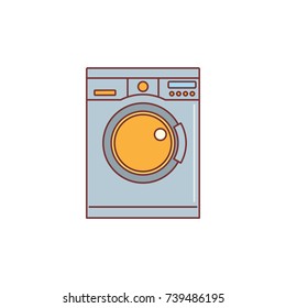Washer cartoon icon vector illustration for design and web isolated on white background. Washer vector object for label web and advertising
