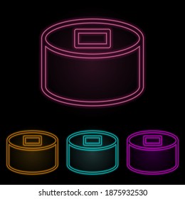 washer color neon set. Simple thin line, outline vector of web icons for ui and ux, website or mobile application