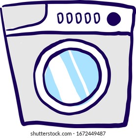 Washer drawing, illustration, vector on white background.