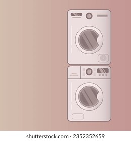 washer, dryer, home appliance vector illustration