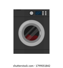Washer flat illustration. Front view of washer. Vector. 