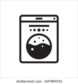 Washer flat sign design. Washer vector icon. Wash machine symbol pictogram