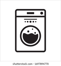 Washer flat sign design. Washer vector icon. Wash machine symbol pictogram