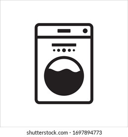 Washer Flat Sign Design. Washer Vector Icon. Wash Machine Symbol Pictogram