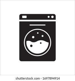 Washer flat sign design. Washer vector icon. Wash machine symbol pictogram