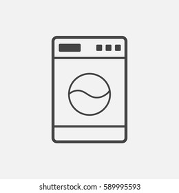 Washer flat vector icon. Laundress sign symbol flat vector illustration on white background.