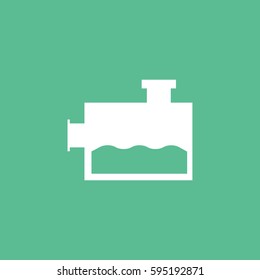 Washer Fluid Box Flat Icon On Green Background