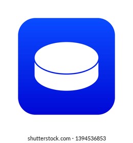 Washer hockey icon blue vector isolated on white background