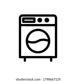 Washer (Home and Living Furniture) icon outline vector. isolated on white background