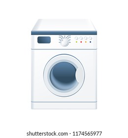 Washer icon. Appliance vector icon. Washer icon vector. Vector image. Vector illustration. EPS 10.