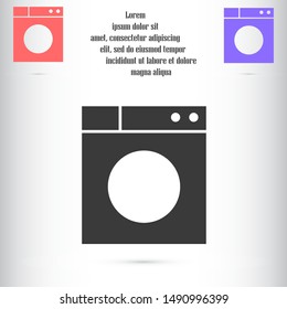 Washer icon. Appliance vector icon. Washer icon vector. Washer thin line design. Vector image.Washing machine icon vector design template Washing machine