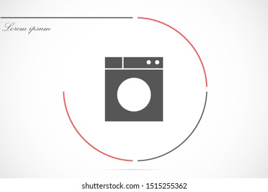 Washer icon. Appliance vector icon. Washer icon vector. Washer thin line design. Vector image.Washing machine icon vector design template Washing machine