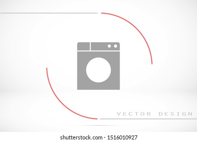 Washer icon. Appliance vector icon. Washer icon vector. Washer thin line design. Vector image.Washing machine icon vector design template Washing machine