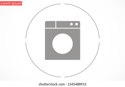 Washer icon. Appliance vector icon. Washer icon vector. Washer thin line design. Vector image.Washing machine icon vector design template Washing machine