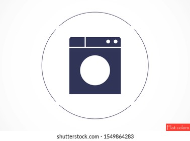 Washer icon. Appliance vector icon. Washer icon vector. Washer thin line design. Vector image.Washing machine icon vector design template Washing machine