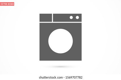 Washer icon. Appliance vector icon. Washer icon vector. Washer thin line design. Vector image.Washing machine icon vector design template Washing machine